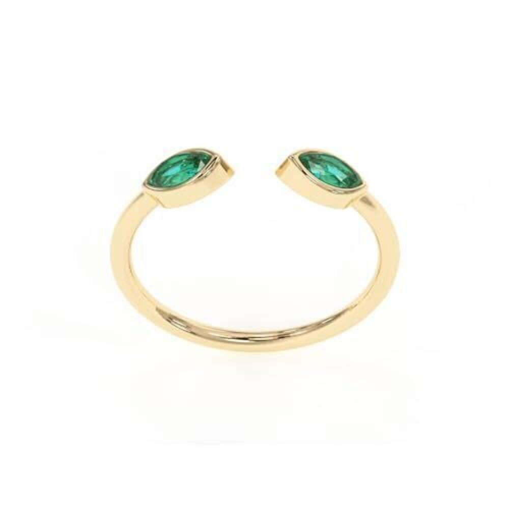 9018 Green Emerald Rings, 18K Gold Rings Teen Girls That Don't Tarnish